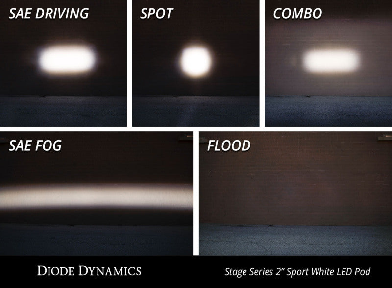 Universal Stage Series 2" Sport White Flood Standard RBL LED Pod - View 8 | Dirty Garage