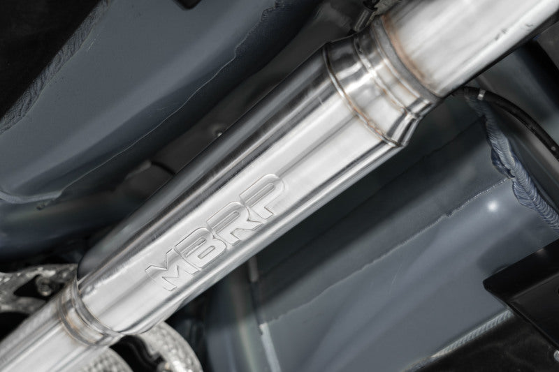 2022-2026 WRX 3" Cat Back Dual Split Rear Quad Carbon Fiber Tips Race Profile Exhaust - View 3 | Dirty Garage
