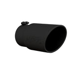 Universal 6" OD Angled Rolled End Tip 5" Inlet 12" Length Black Finish - View 3 | Dirty Garage