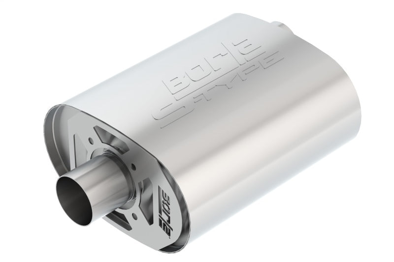 Borla CrateMuffler Ford Coyote 5.0L S-Type 2.5in Offset/Center 12inx6inx10.34in Muffler - View 3 | Dirty Garage