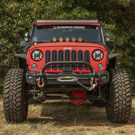 Rugged Ridge Arcus Front Bumper Set W/ Overrider 2018 Jeep Wrangler JK - View 10 | Dirty Garage