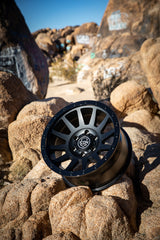 Universal Compression 18x9 6x5.5 0mm Offset 5" Backspacing 106.1mm Bore Double Black Wheel - View 5 | Dirty Garage