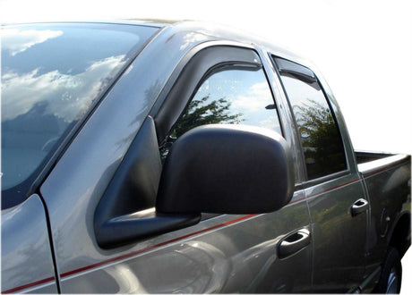 2002-2008 Ram 1500 Quad Cab Front and Rear Window Deflectors Smoke - View 3 | Dirty Garage