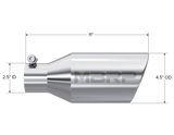 Universal 4.5" OD Angle Rolled End Tip 2.5" Inlet 11" Length T304 - View 4 | Dirty Garage