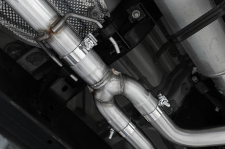2022 Tundra 3.5"L Dual Cat-back 4" Single Side Exit Rolled Tip Aluminized Steel - View 3 | Dirty Garage