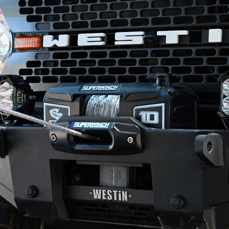 Superwinch 10000 LBS 12V DC 3/8in x 54ft Synthetic Rope Scorpion 10000SR Winch - Black Powdercoat - View 12 | Dirty Garage