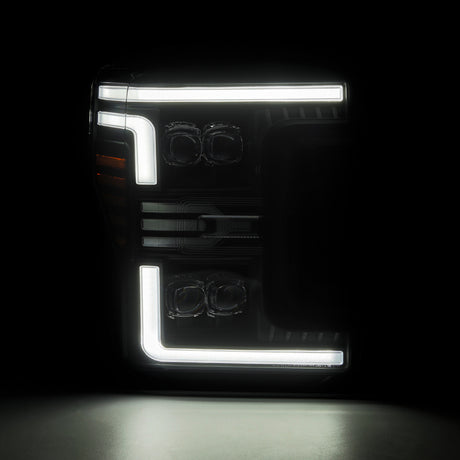 2017-2019 F-150 & Super Duty Nova-Series LED Projector Headlights Black Sequential Signal Switchback DRL - View 3 | Dirty Garage