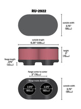 Universal Filter Universal Filter 2 3/4 inch Dual Flange Gsxr Oval - View 14 | Dirty Garage