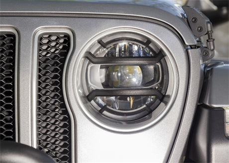 Rugged Ridge 18-20 Jeep Wrangler JL / 2020 Jeep Gladiator JT Black Elite Headlight Guards Black | Dirty Garage