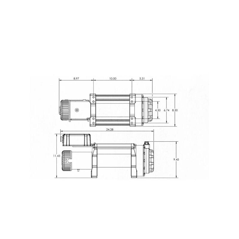 Universal 18k 12V DC Tiger Shark 18000SR Winch w/ Black Synthetic Rope - View 8 | Dirty Garage