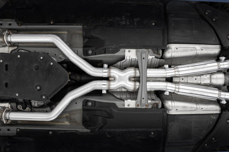 2017-2024 Q60 3.0L 3" Cat-Back Dual Split Rear Street Version w 4.5" OD Tips - View 2 | Dirty Garage