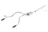 Borla 14 Sierra 1500 C/B S-Type Exhaust/2.75in Into Dual 2.25in Out 4in Split Rear Exit-Black Chrome - View 4 | Dirty Garage