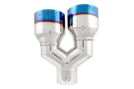 Universal Burnt End Tip 2.5" ID Dual 4" OD 9.55 Length Single Wall 304 Stainless Steel Pass Side - View 2 | Dirty Garage