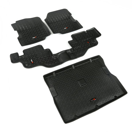 Rugged Ridge Floor Liner Front/Rear/Cargo Black 1976-1995 Jeep Wrangler / CJ - View 3 | Dirty Garage