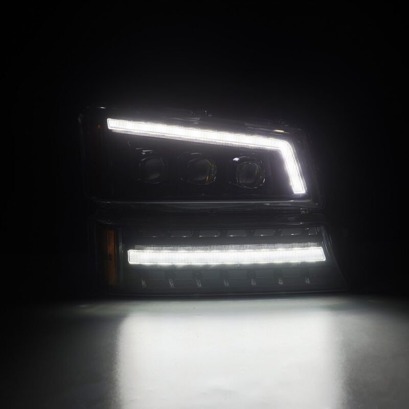 2003-2006 GM Truck Avalanche Alpha Black Nova-Series LED Projector Headlights - View 6 | Dirty Garage