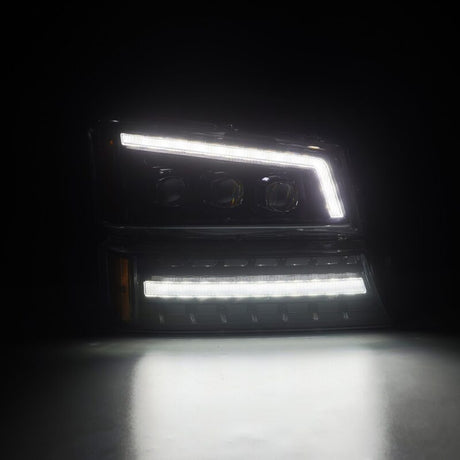 2003-2006 GM Truck Avalanche Alpha Black Nova-Series LED Projector Headlights - View 6 | Dirty Garage
