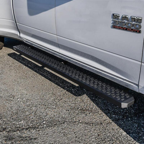 2006-2026 Ram 1500/HD Crew Cab Black 83" Grate Steps Running Boards - View 5 | Dirty Garage