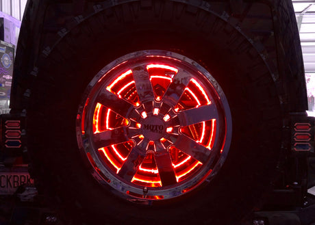 Universal LED Illuminated Wheel Ring 3rd Brake Light Red - View 6 | Dirty Garage