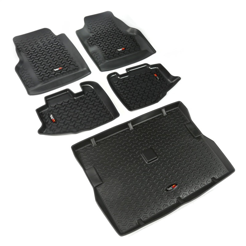 Rugged Ridge Floor Liner Front/Rear/Cargo Black 1997-2006 Jeep Wrangler TJ - View 3 | Dirty Garage