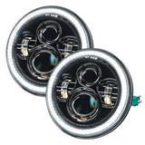 2007-2018 Wrangler JK Switchback LED Halo Headlights Amber White Switchback - View 17 | Dirty Garage