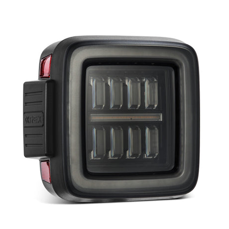 2018-2023 Wrangler JL Nova-Series Prismatic LED Tail Lights Alpha-Black - View 6 | Dirty Garage