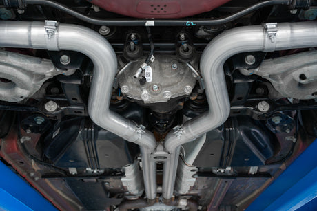 2018-2022 Mustang GT 5.0L 3" Cat Back Dual Rear 4" Quad Carbon Fiber Tips Street - View 3 | Dirty Garage