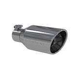 Universal 4.5" OD Angle Rolled End Tip 2.5" Inlet 11" Length T304 - View 2 | Dirty Garage