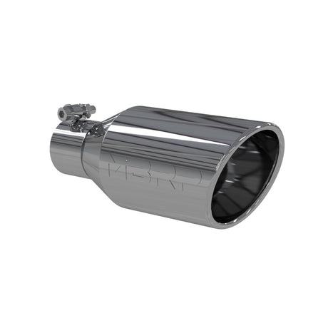 Universal 4.5" OD Angle Rolled End Tip 2.5" Inlet 11" Length T304 - View 2 | Dirty Garage