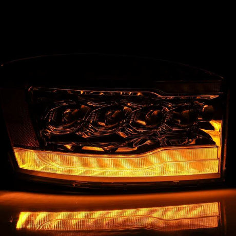 2006-2008 Ram HD Nova-Series LED Projector Chrome Headlights Sequential Signal DRL Amber LED - View 5 | Dirty Garage
