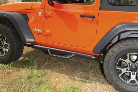 Rugged Ridge Spartan Nerf Bar Textured Black 18-20 Jeep Wrangler JL 2 Door - View 5 | Dirty Garage
