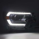 2012-2015 Tacoma Pro-Series Projector Black Headlights with DRL - View 3 | Dirty Garage