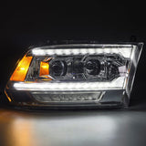 2009-2018 Ram HD Luxx-Series LED Projector Headlights Plank Style Chrome Activation Light Sequential Signal DRL - View 3 | Dirty Garage