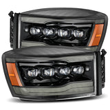 2006-2008 Ram HD Nova-Series LED Projector Headlights Plank Style Alpha Black Sequential Signal Amber DRL | Dirty Garage