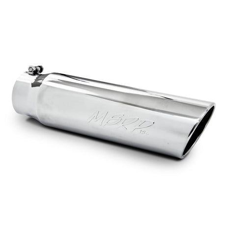 Universal 5" OD Angled Rolled End 4" Inlet 18" T304 Exhaust Tip - View 4 | Dirty Garage