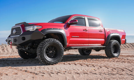2016-2018 Tacoma Double Cab Front Rear Window Deflectors Smoke - View 7 | Dirty Garage