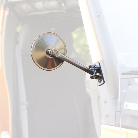 Rugged Ridge 97-18 Jeep Wrangler Black Round Quick Release Mirror - View 4 | Dirty Garage