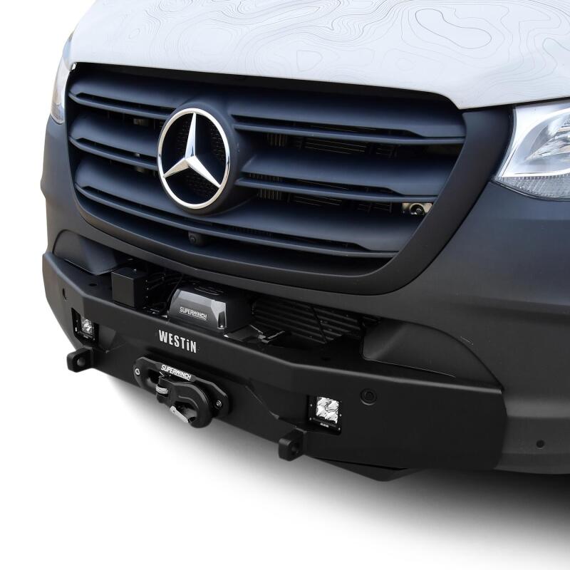2019-2026 Mercedes-Benz Sprinter Pro-Series Black Mid Width Winch Mount Front Bumper - View 3 | Dirty Garage