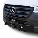 2019-2026 Mercedes-Benz Sprinter Pro-Series Black Mid Width Winch Mount Front Bumper - View 3 | Dirty Garage