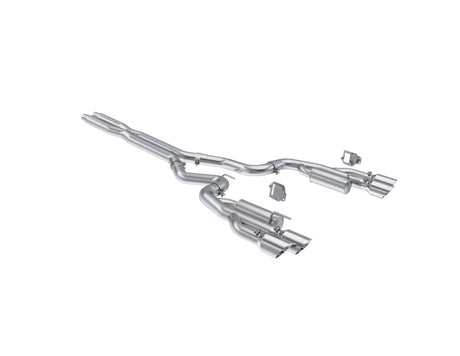 2024-2026 Mustang 5.0L Alum SS 3" Cat Back Dual Split Exhaust Quad Tips Valve Delete | Dirty Garage