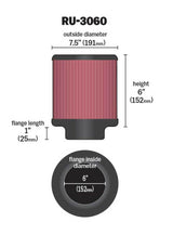 Universal Rubber Filter 6in Flange ID/7.5in OD/6in Height/Round Straight - View 8 | Dirty Garage
