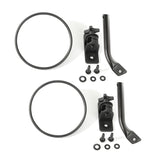 Rugged Ridge 97-18 Jeep Wrangler Textured Black Round Stubby Trail Mirror Kit - View 2 | Dirty Garage