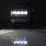 2014-2018 GM HD Nova-Series LED Projector Black Headlights Active Light Sequential Signal DRL - View 7 | Dirty Garage