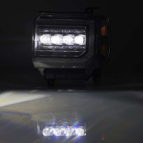 2014-2018 GM HD Nova-Series LED Projector Black Headlights Active Light Sequential Signal DRL - View 7 | Dirty Garage