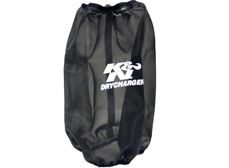 Universal 6.625in Base ID/5.25in Top ID/9.5in H Round Tapered Black Drycharger Air Filter Wrap - View 2 | Dirty Garage