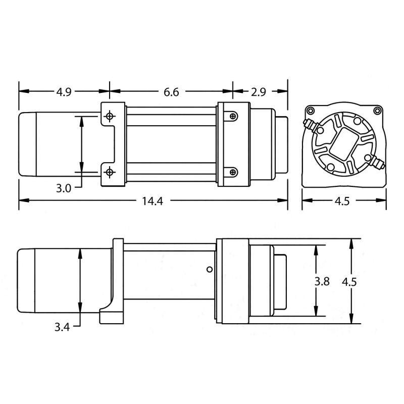 Universal Terra 4500 12V DC Winch w/ Gray Textured Steel Wire Rope - View 9 | Dirty Garage