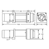 Universal Terra 4500 12V DC Winch w/ Gray Textured Steel Wire Rope - View 9 | Dirty Garage