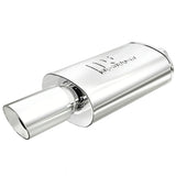 Universal Muffler w/ Tip Mag Stainless Steel 14x5x8 2.25" 4" | Dirty Garage