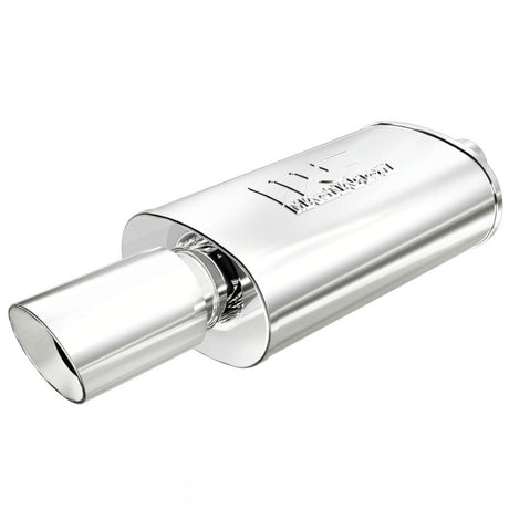 Universal Muffler w/ Tip Mag Stainless Steel 14x5x8 2.25" 4" | Dirty Garage