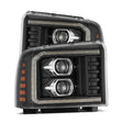 2005-2007 Super Duty Luxx-Series LED Projector Headlights Black Activation Light & Sequential Signal + Switchback DRL | Dirty Garage