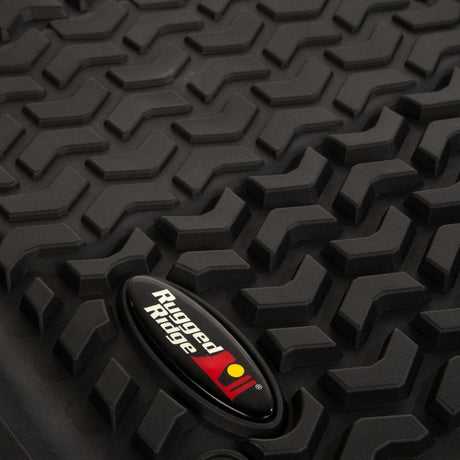 Rugged Ridge Floor Liner Front Black 2018-2020 Jeep Wrangler 2020 Gladiator JL / JT - View 9 | Dirty Garage